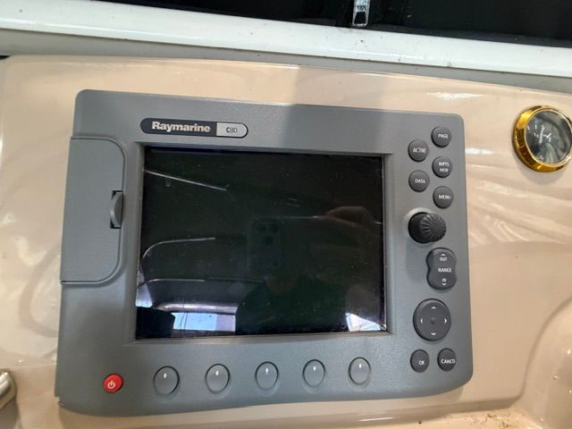 Raymarine navigation system on a 2005 Carver 44 Cockpit Motor Yacht.