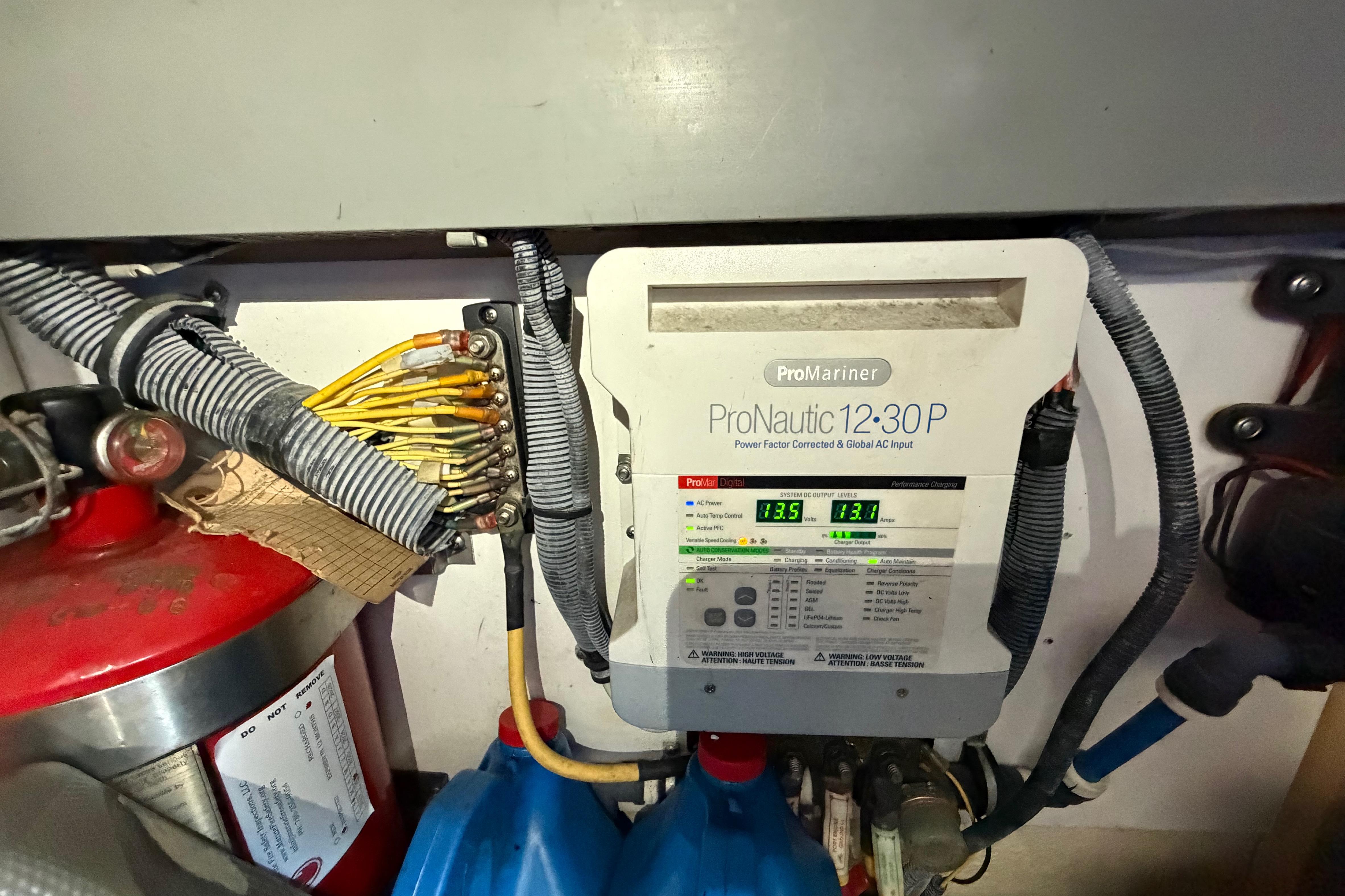 ProNautic 12:30P charger in 2007 Monterey 350 Sport Yacht engine room.