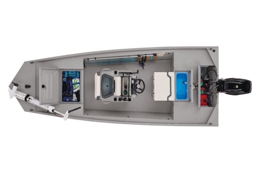 2026 Tracker Bass Tracker Classic CC boat, top view, showcasing interior layout and equipment.