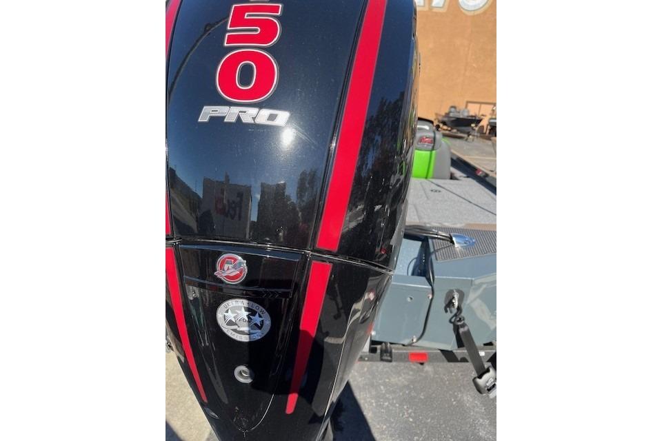 2026 Ranger RT198P boat engine with "50 PRO" branding, featuring red stripes.