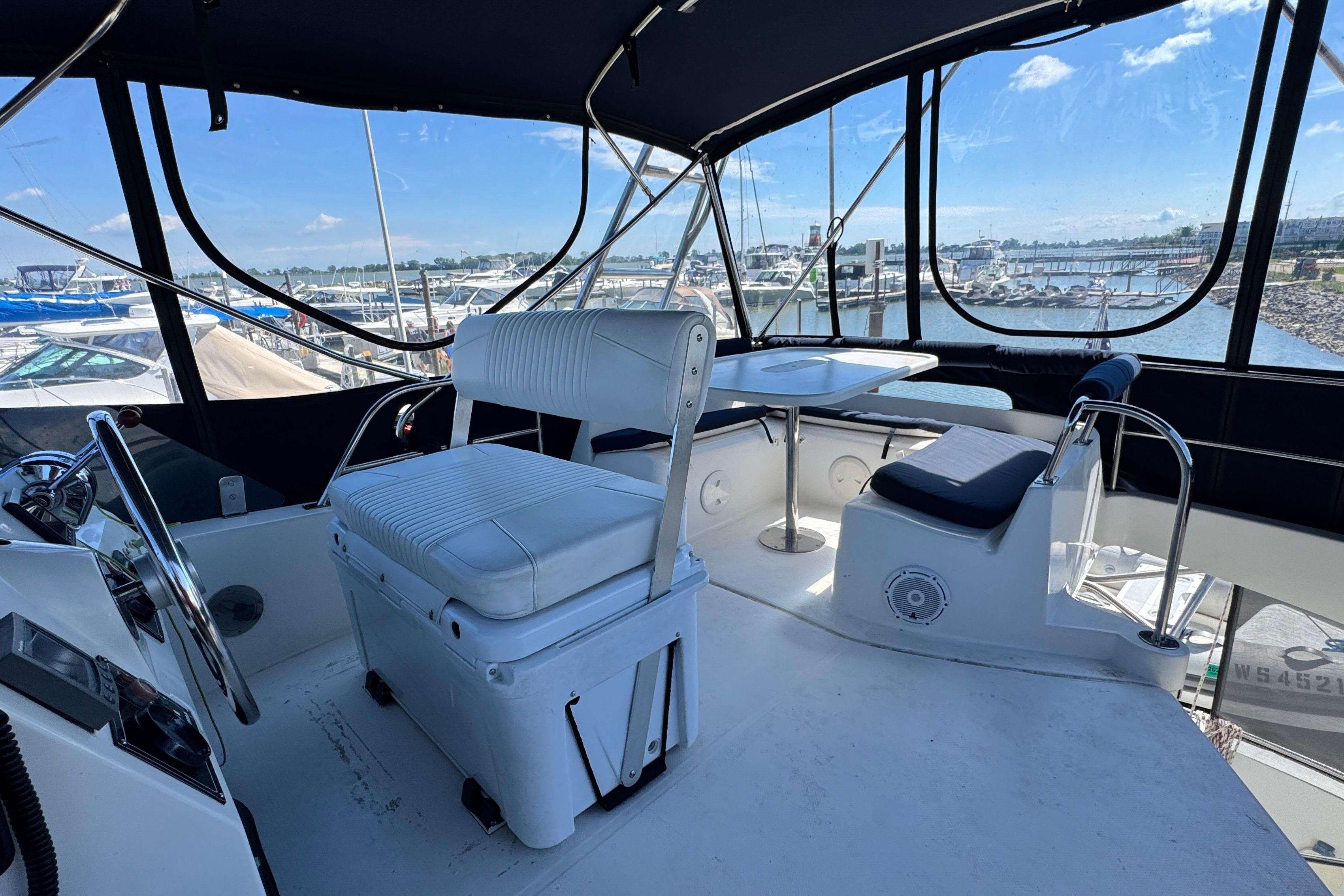 Flybridge Helm Looking Aft