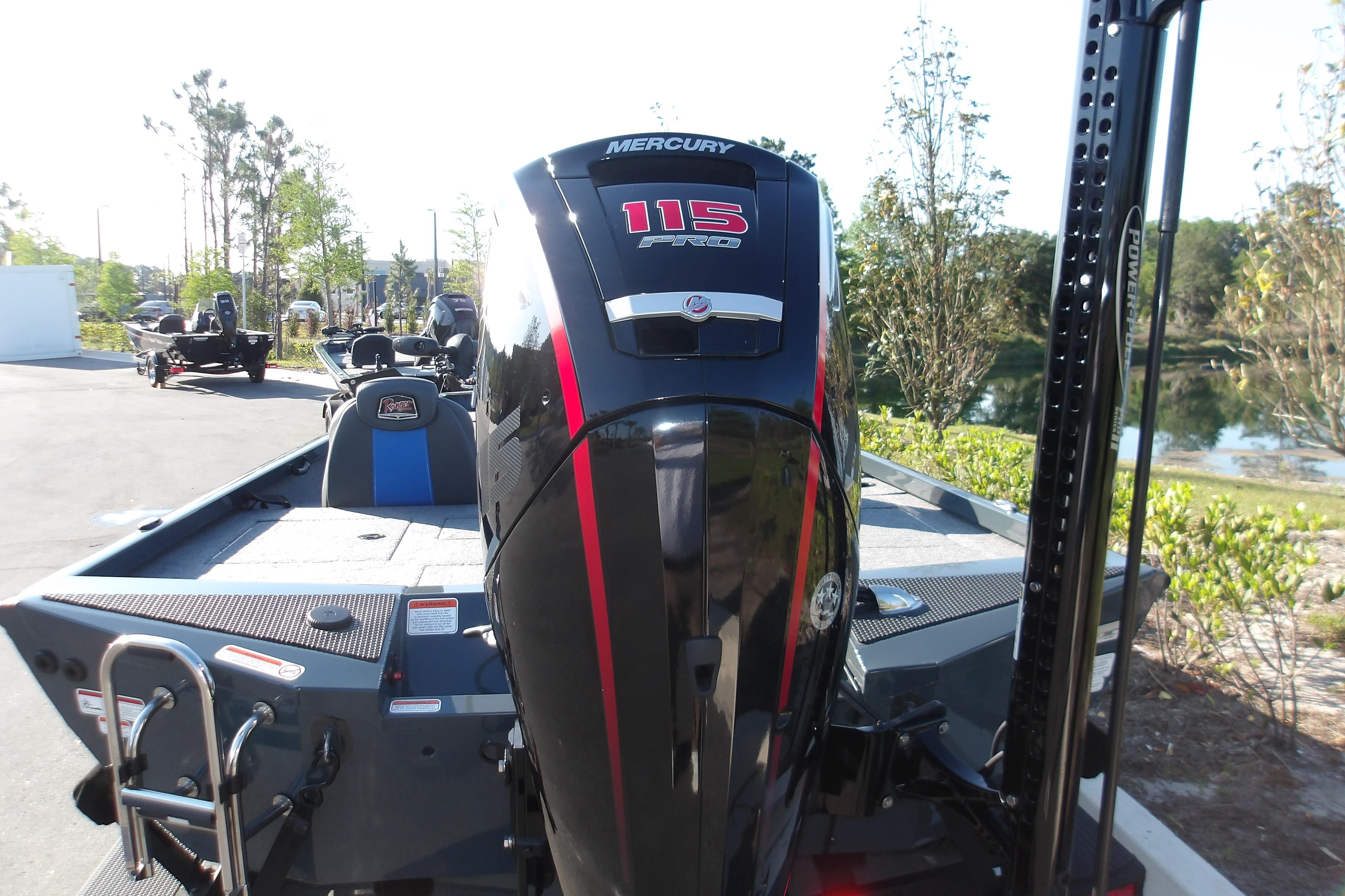 2024 Ranger RT188P boat with Mercury 115 Pro XS engine, parked outdoors.