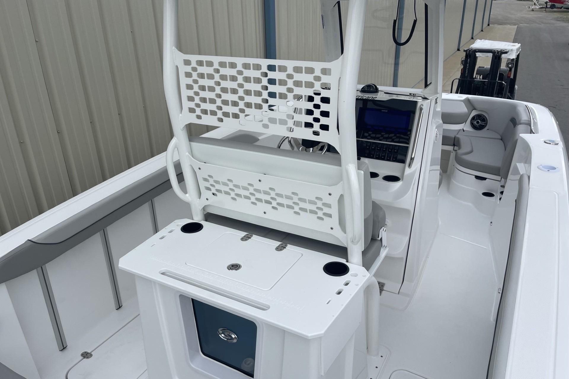 2026 Hurricane Center Console 24 OB boat interior with modern helm and seating.