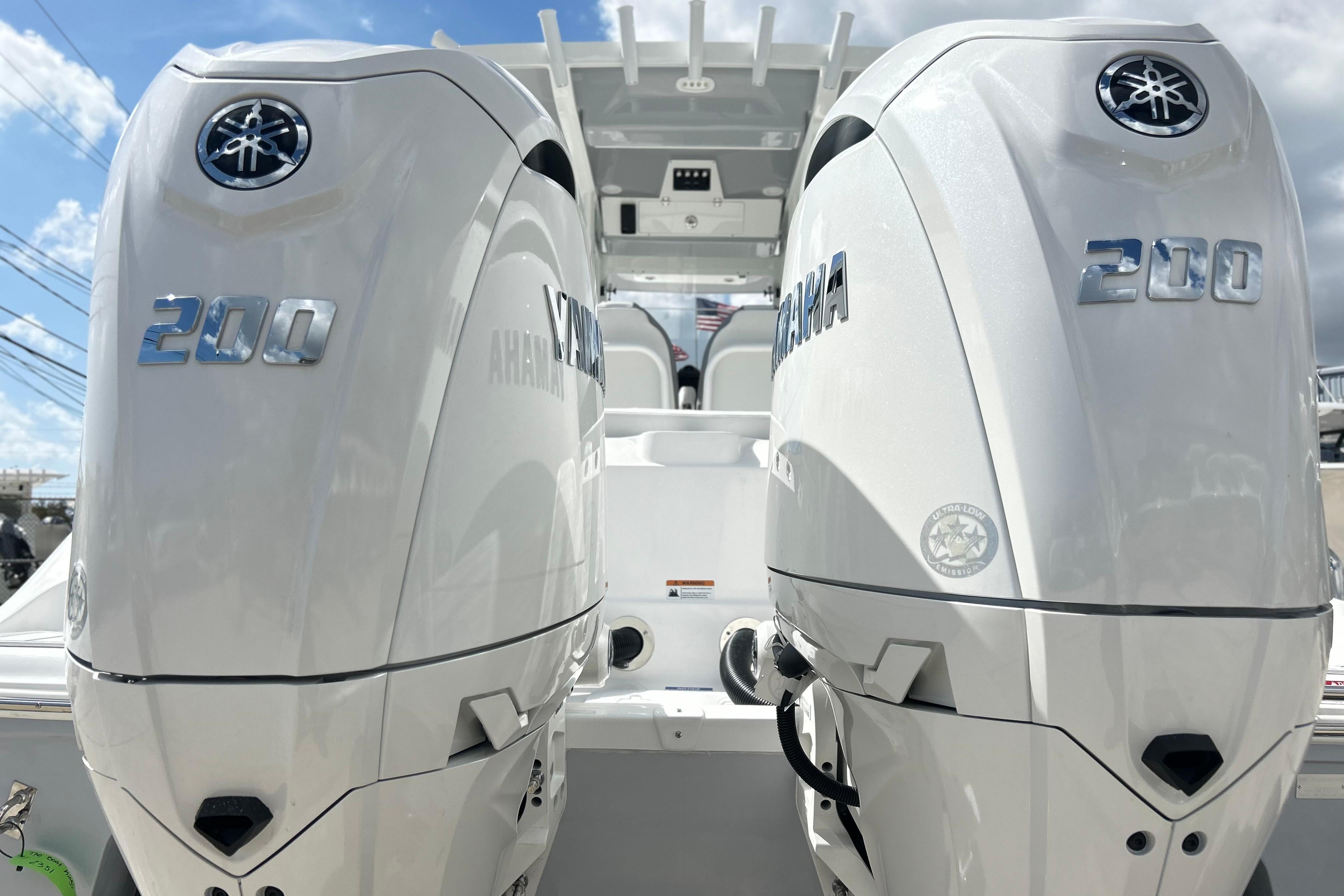 Twin Yamaha 200 engines on a 2026 Sea Fox 268 Commander boat.