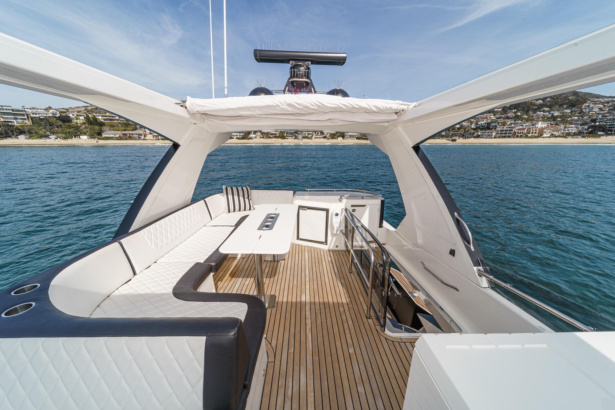 Luxurious interior of Galeon 640 Fly yacht, 2016 model.