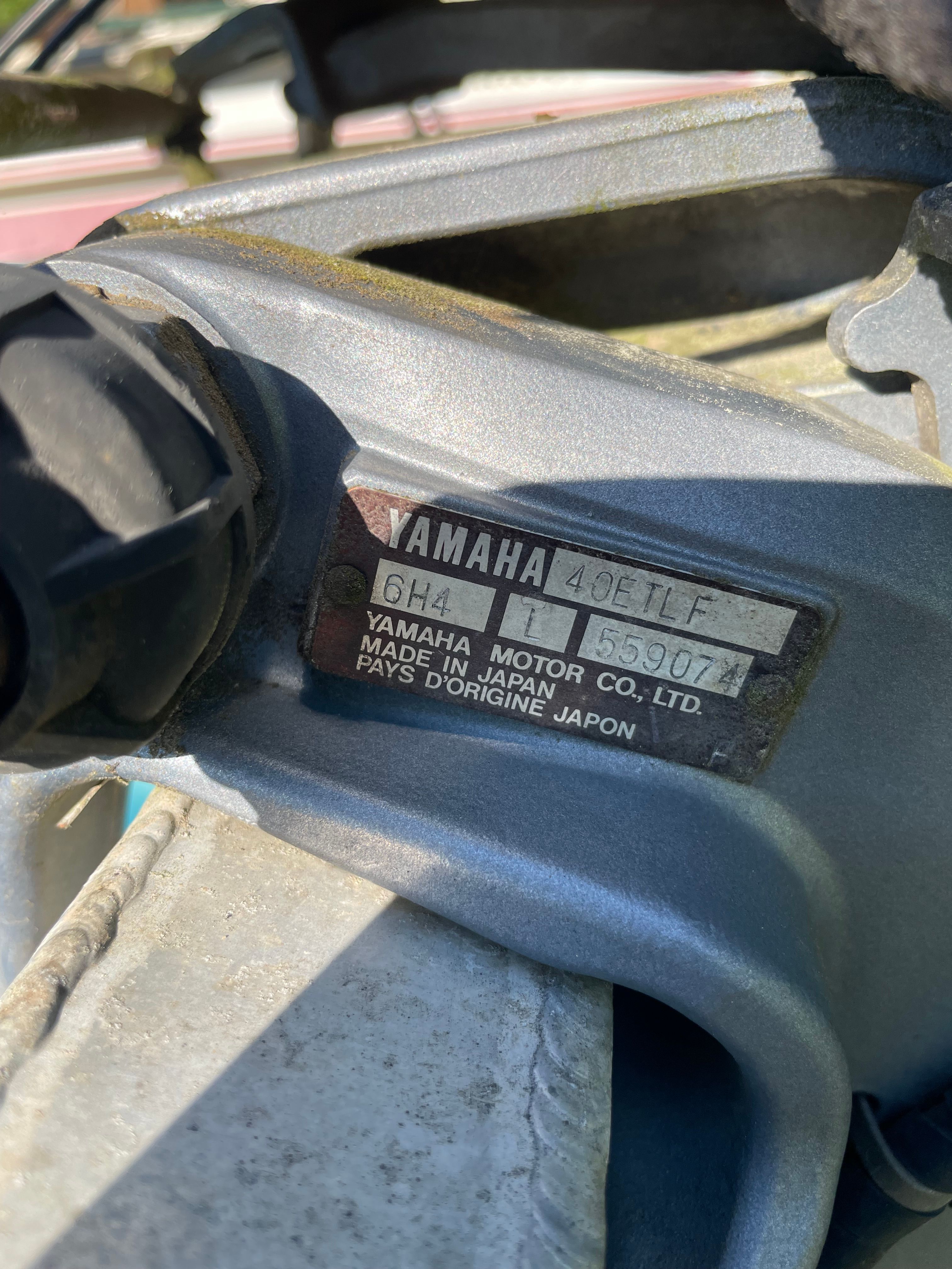 Yamaha Motor Co. Ltd. plate on a 1964 Boston Whaler.