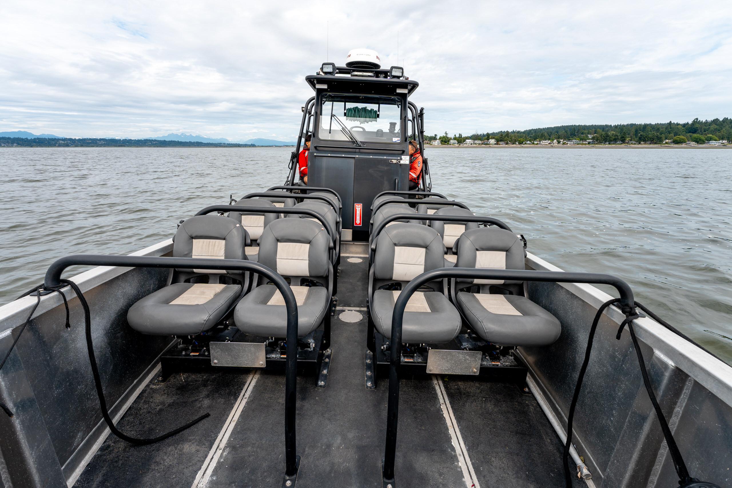 2022 Titan D Series 8.2m Eco Tourism boat with passenger seating on open water.
