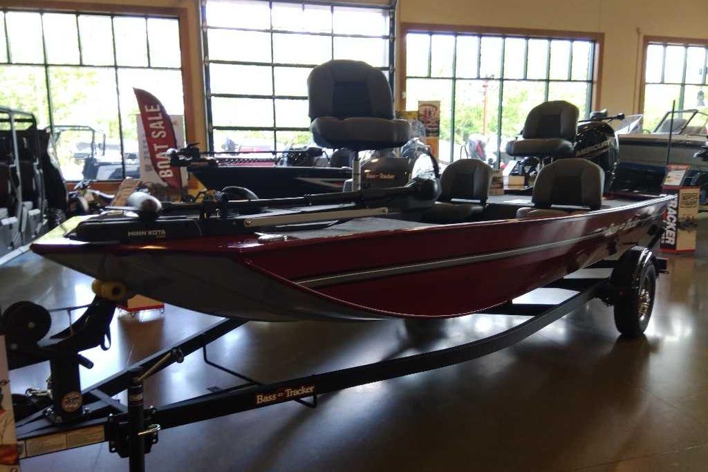 2026 Tracker Bass Tracker Classic XL boat displayed indoors on a trailer.