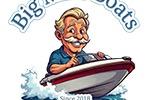 Cartoon man driving a boat with "Big Boy Boats" text, 2005 Monterey 248LS Montura Bowrider.