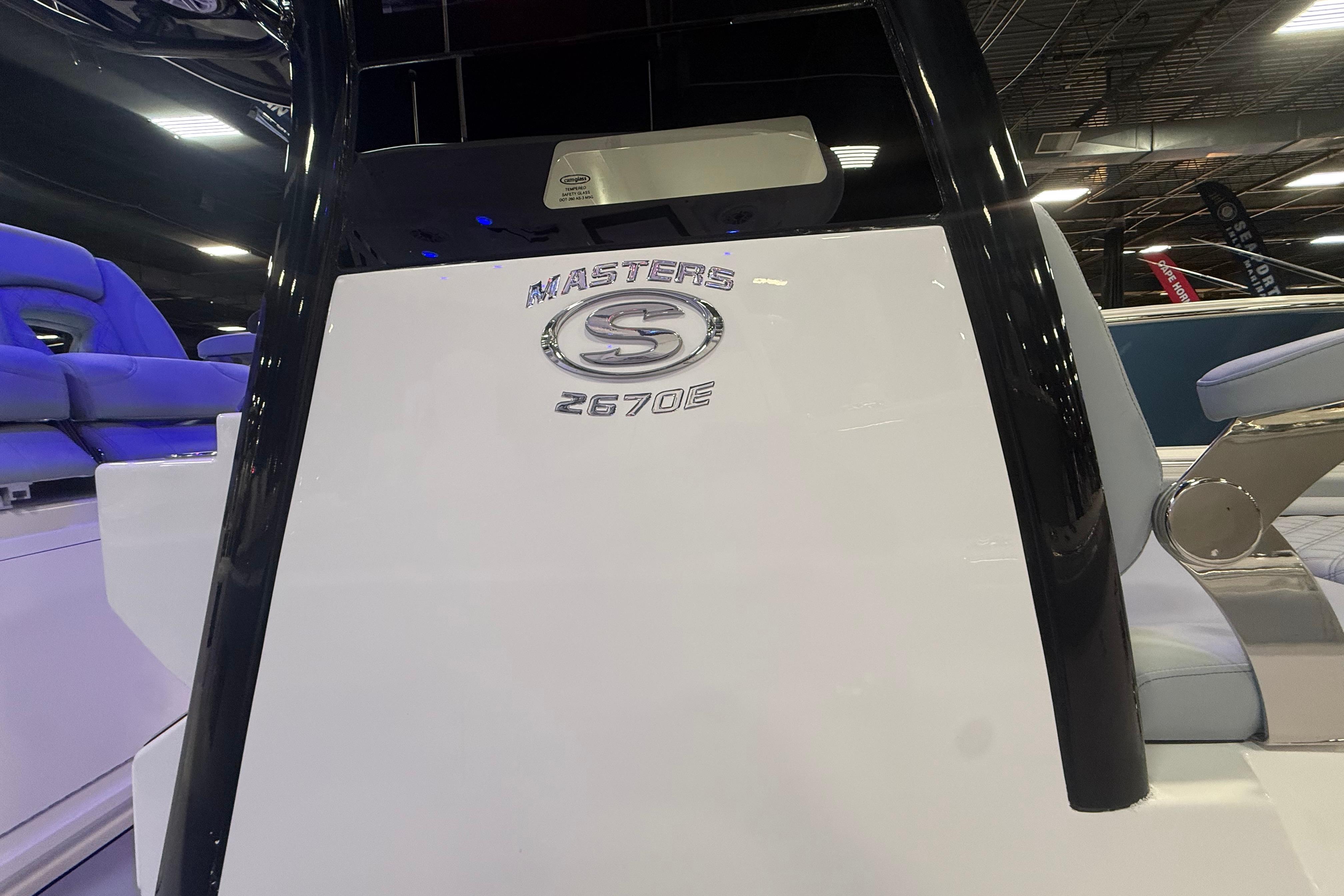2026 Sportsman Masters 267OE Bay Boat interior with logo detail.