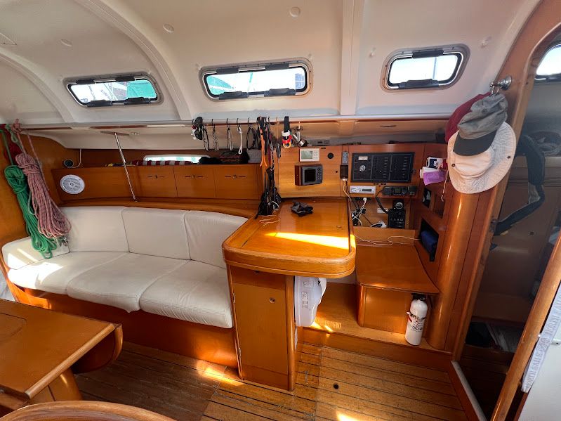 Interior of a 2000 Beneteau First 40.7 yacht.