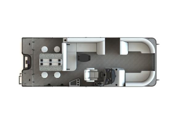 Manufacturer Provided Image: Top view of 2022 Sylvan L3 DLZ Bar pontoon boat layout.