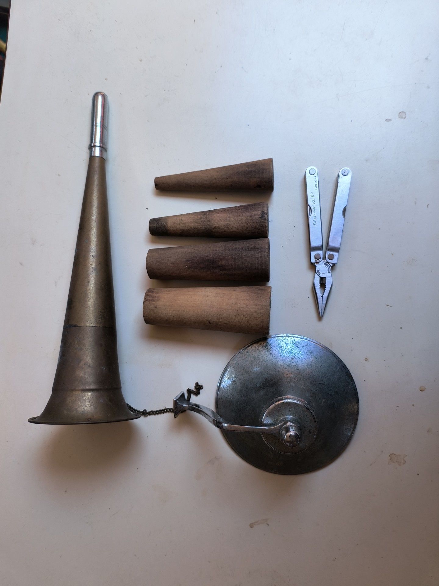 Boat tools and accessories on a white background.