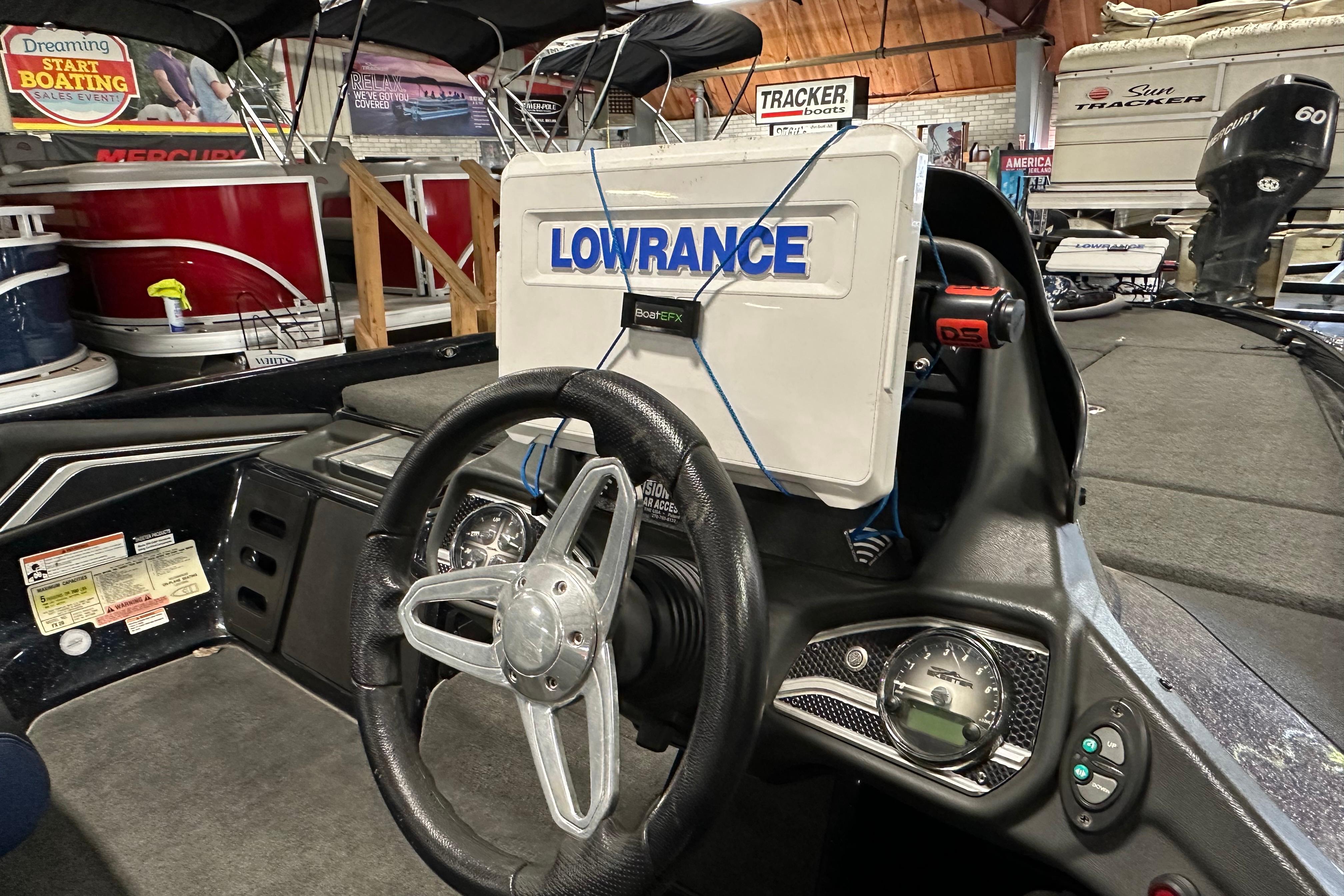 2016 Skeeter FX20 Limited Edition boat dashboard with Lowrance electronics display.