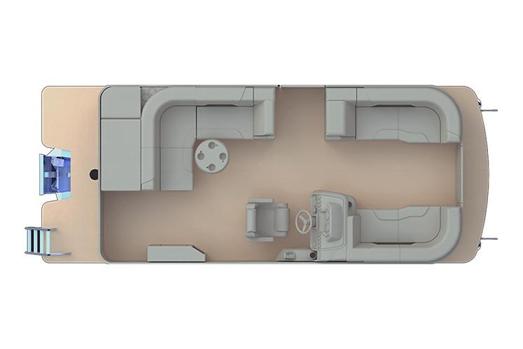 Manufacturer Provided Image: Top view of 2026 Godfrey Sweetwater Cruise boat layout with seating and helm.