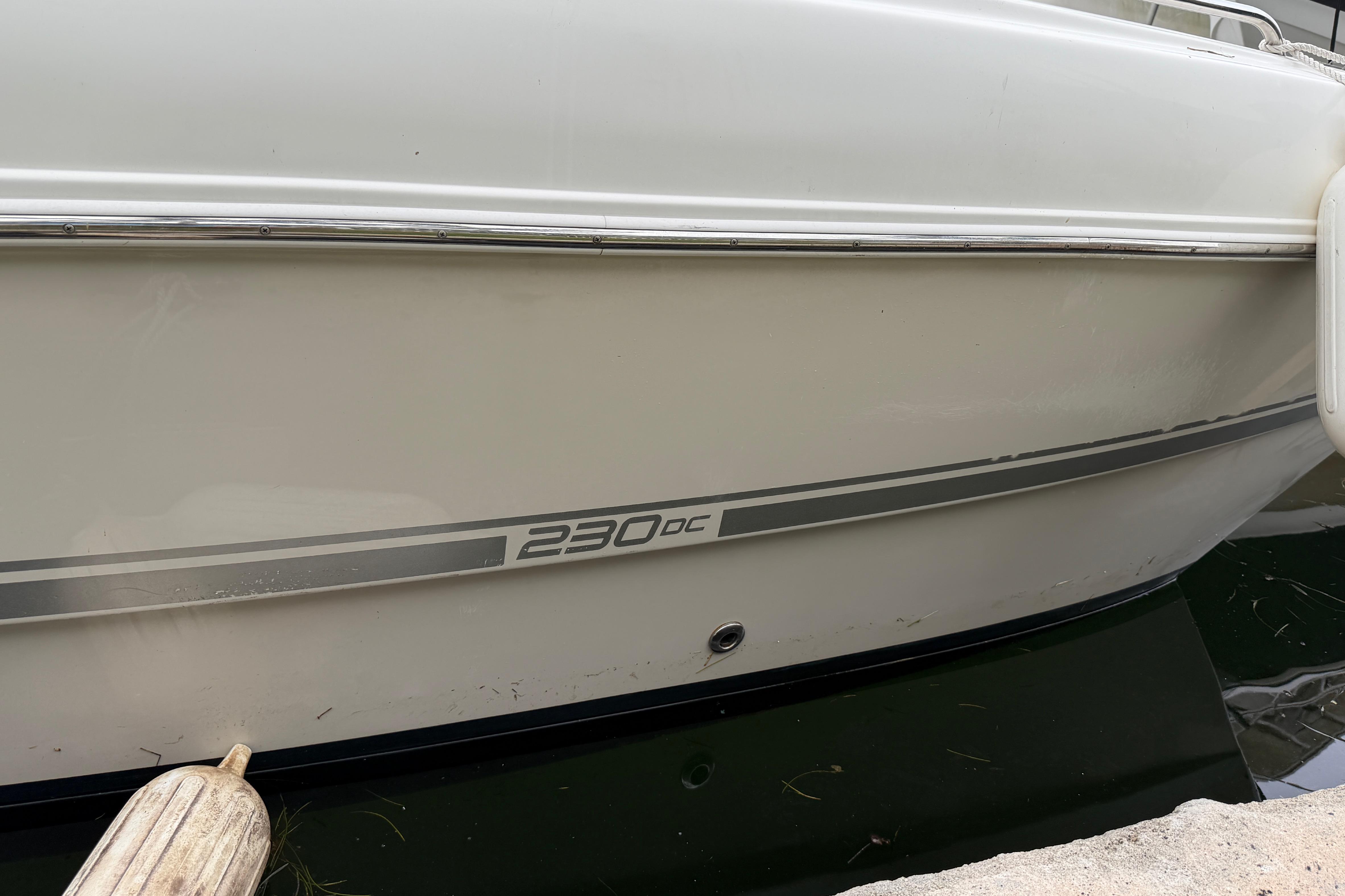 2019 World Cat 230 DC boat hull with model branding visible.