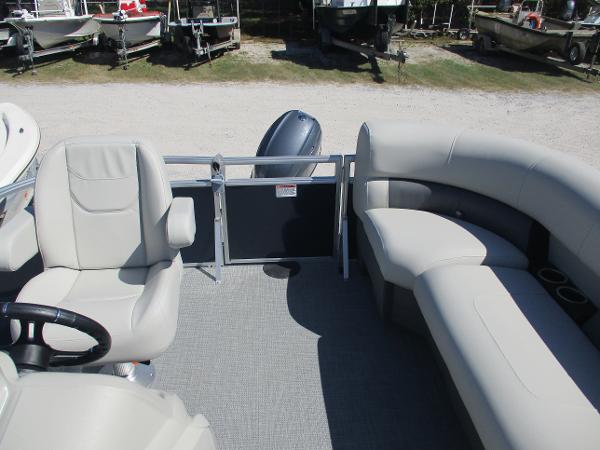 2025 Starcraft LX16R boat interior with seating and steering wheel.