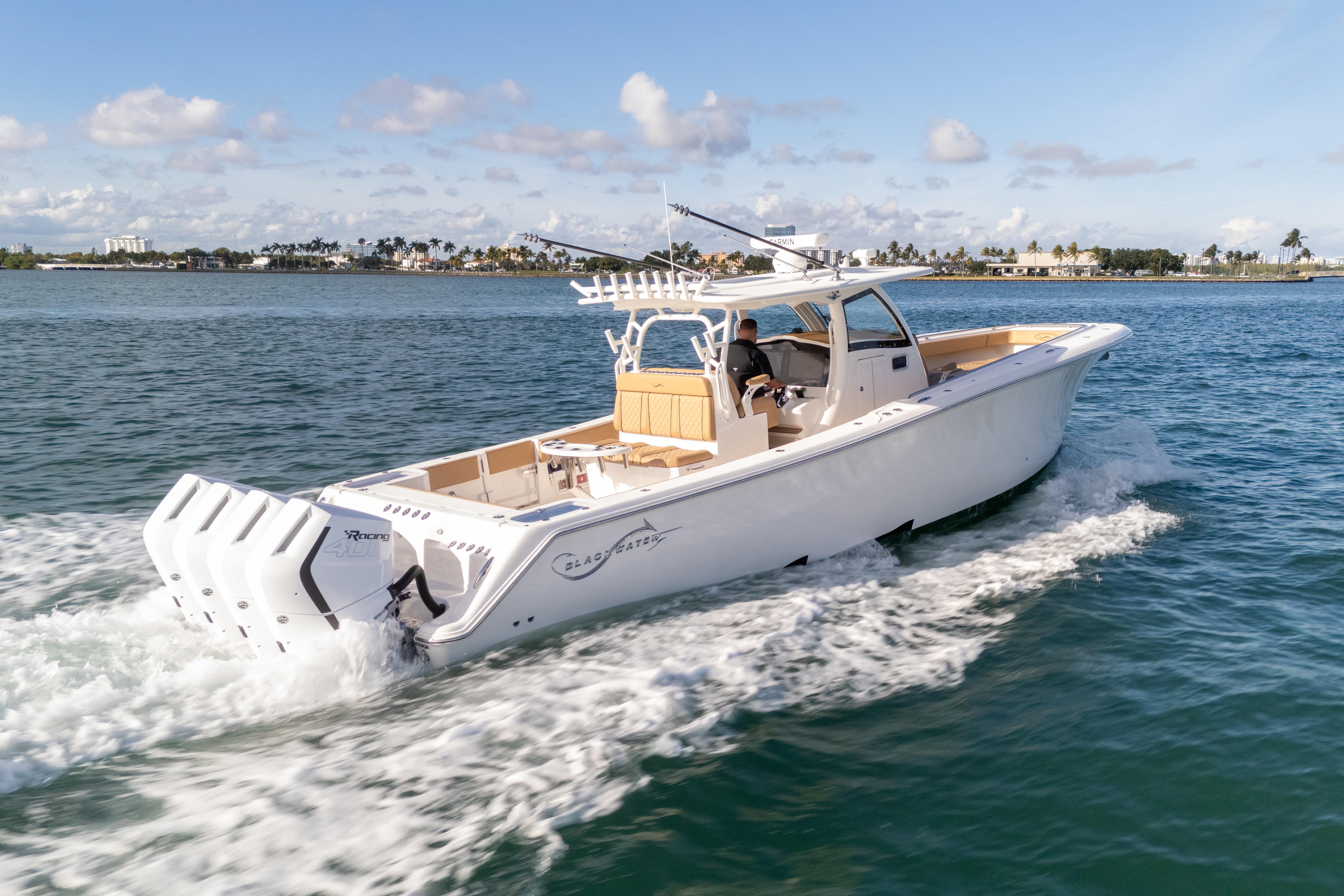 2026 Blackwater 41 Performance Fish boat cruising on open water.