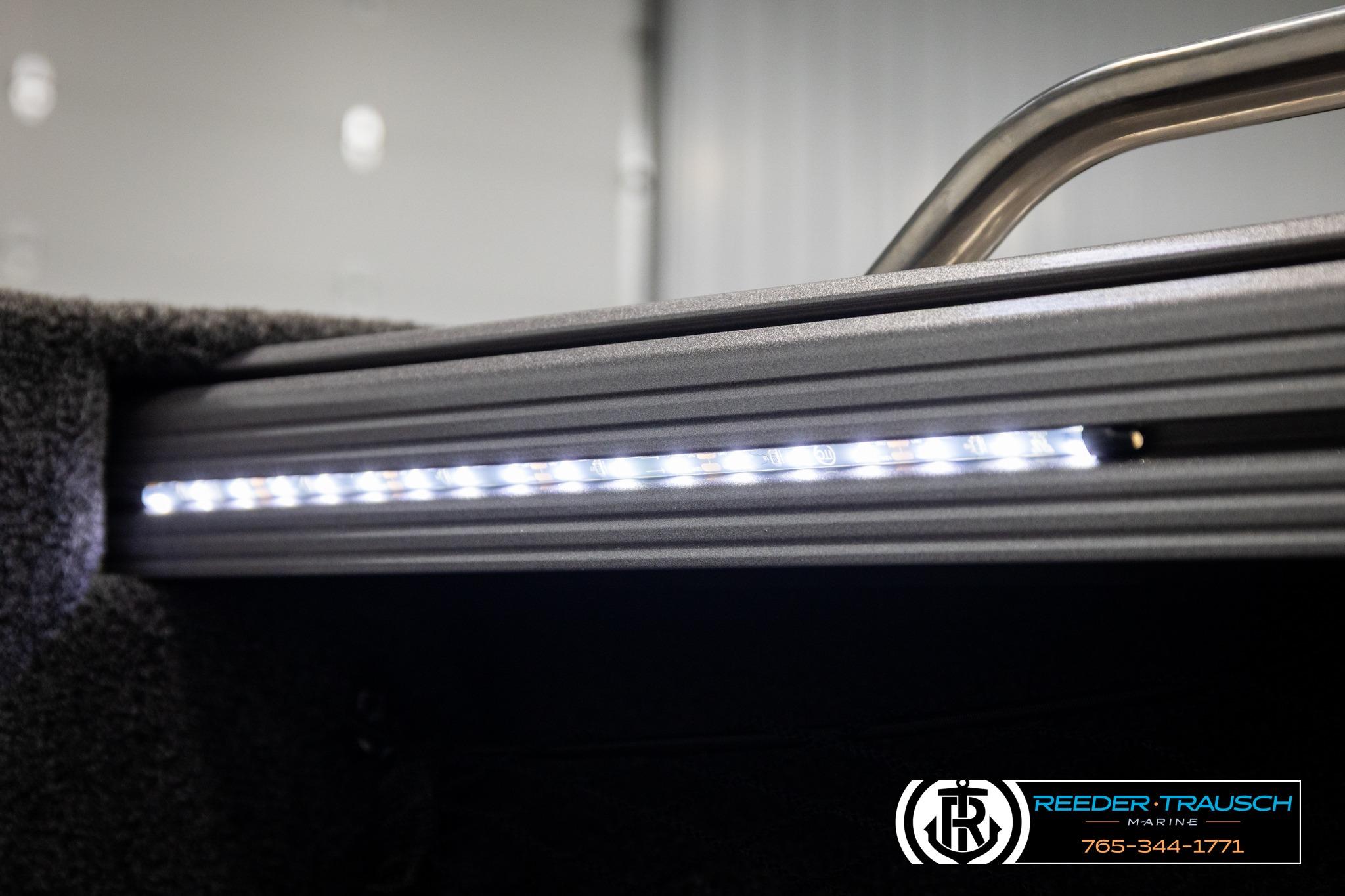 LED lighting detail on 2026 Lund 1975 Tyee boat interior.