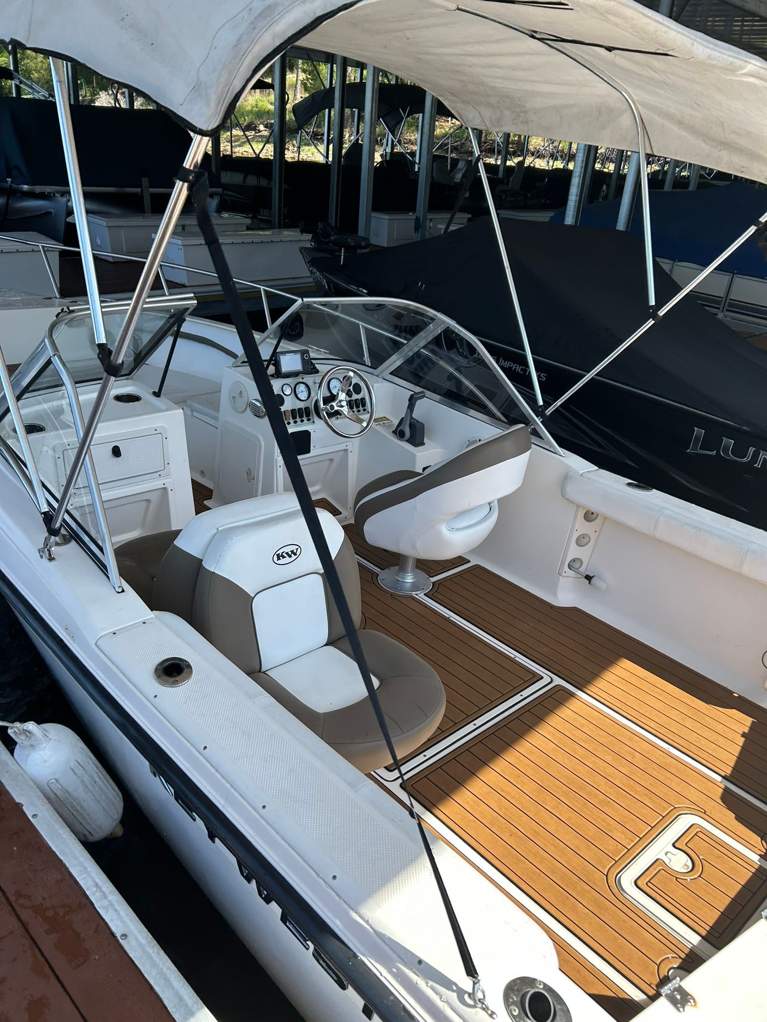 Key West 2020 Dual Console boat docked, year 2012.