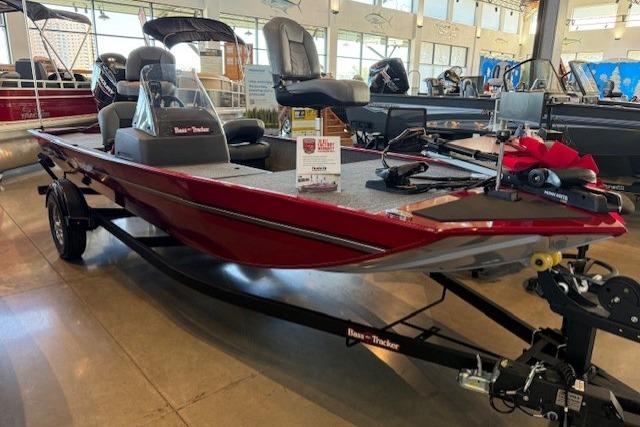 2025 Tracker Bass Tracker Classic XL boat displayed in a showroom.