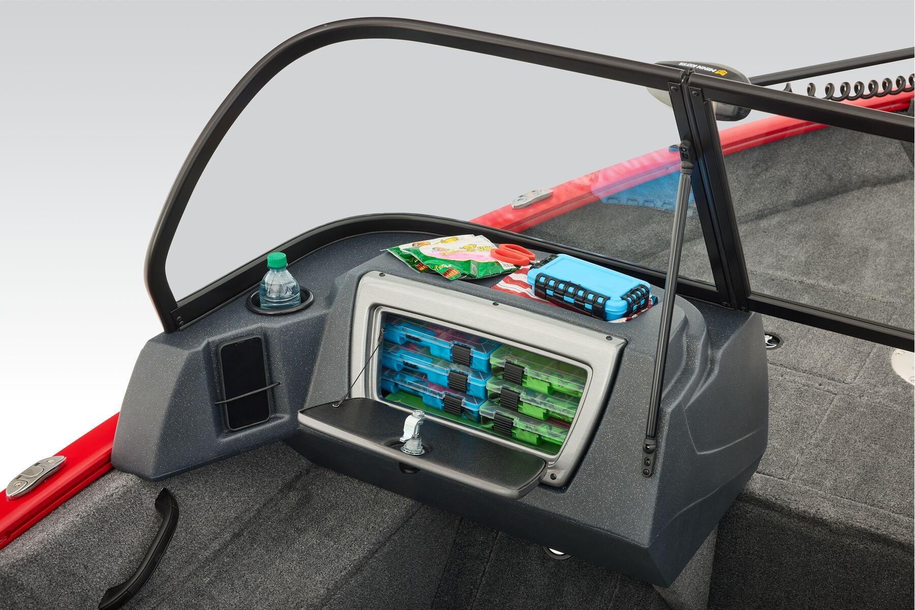 Manufacturer Provided Image: 2026 Tracker Pro Guide V-16 WT boat interior with organized storage and accessories.