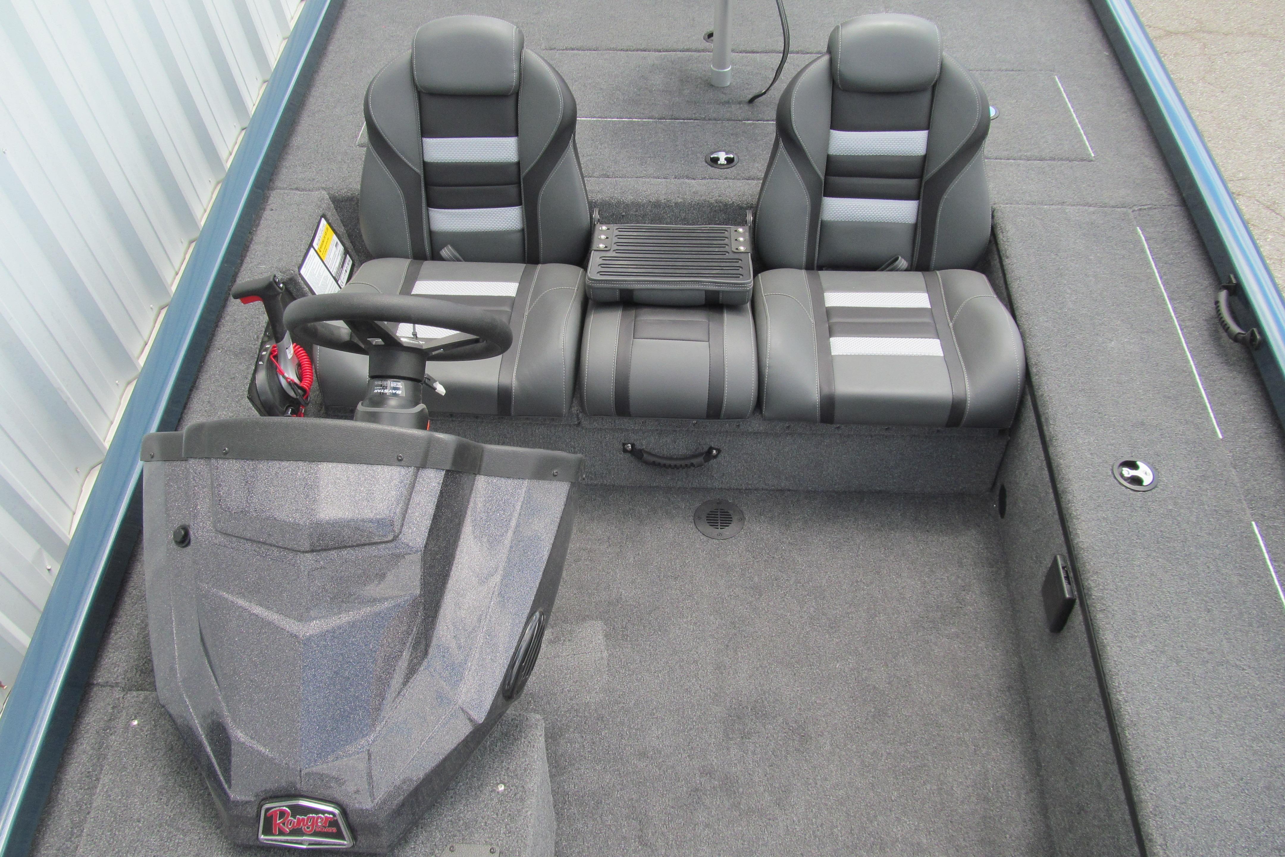 2026 Ranger RT188C boat interior with dual seats and steering console.
