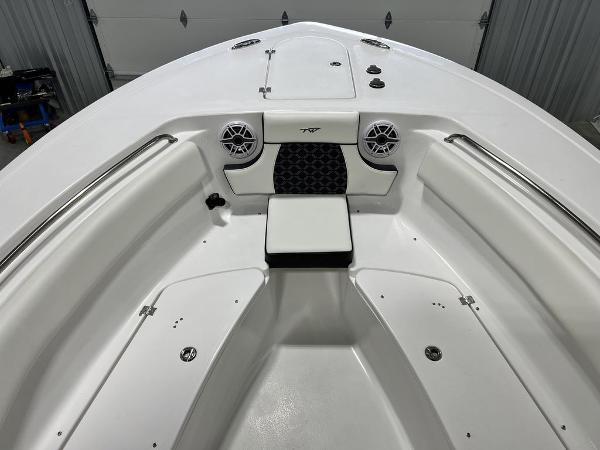 Interior view of 2023 Tidewater 232 CC Adventure boat.