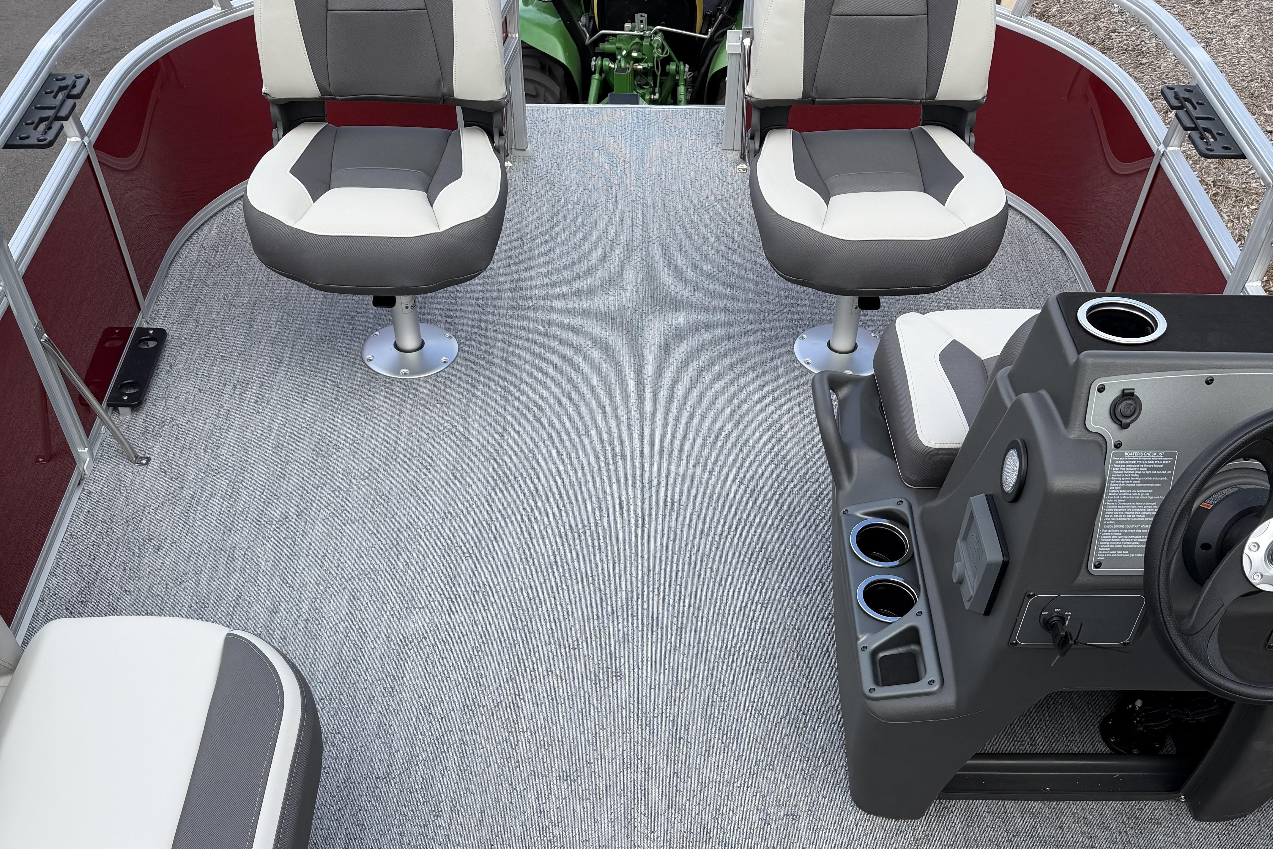 2026 Sun Tracker Bass Buggy 16 XL Select interior with seating and control console.