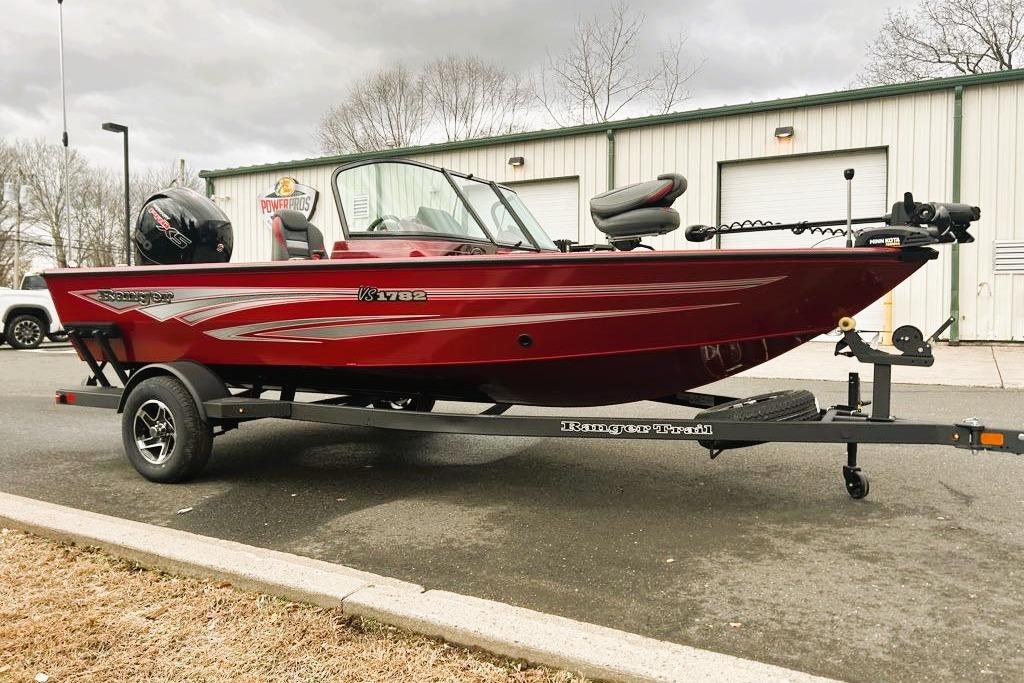 2026 Ranger VS1782SC Reata boat on trailer, parked outside a building.