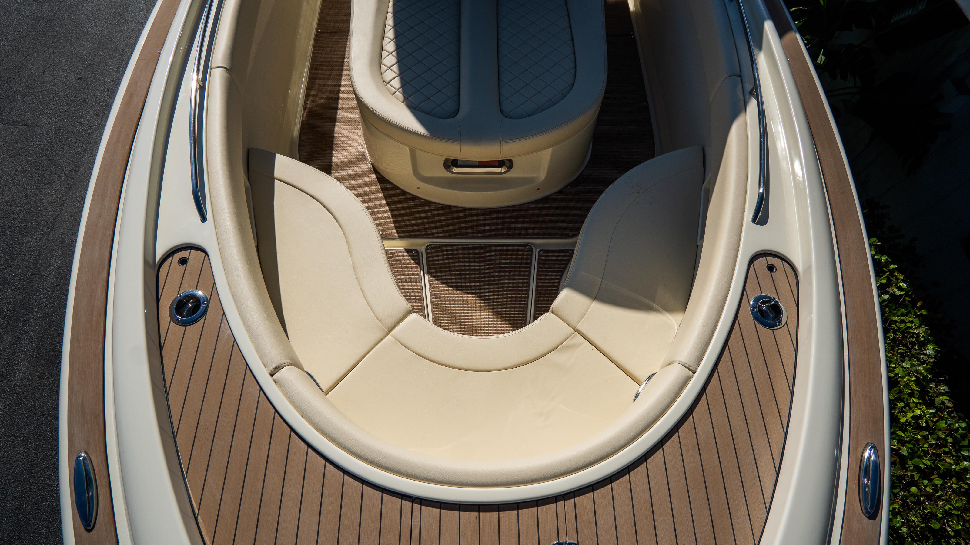 2025 Chris-Craft Catalina 30 boat with elegant seating and teak deck.