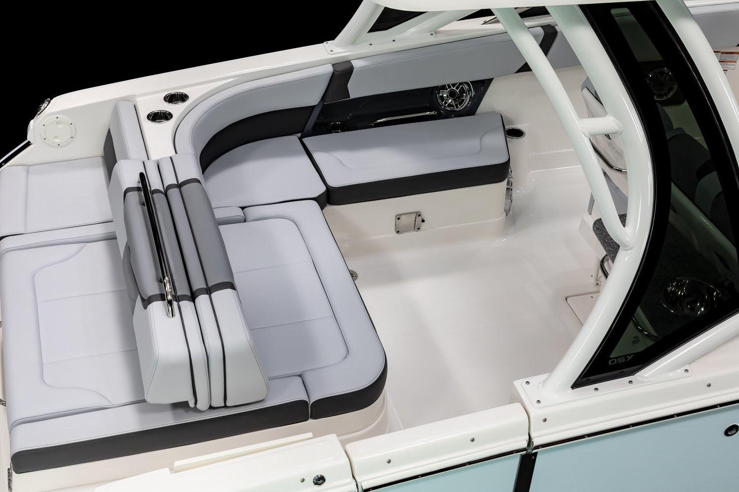 Manufacturer Provided Image: 2025 Chaparral 280 OSX boat interior with sleek seating and modern design.