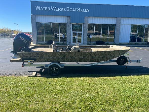 2025 Lowe Roughneck 2070 SC boat on trailer at Water Werks Boat Sales.
