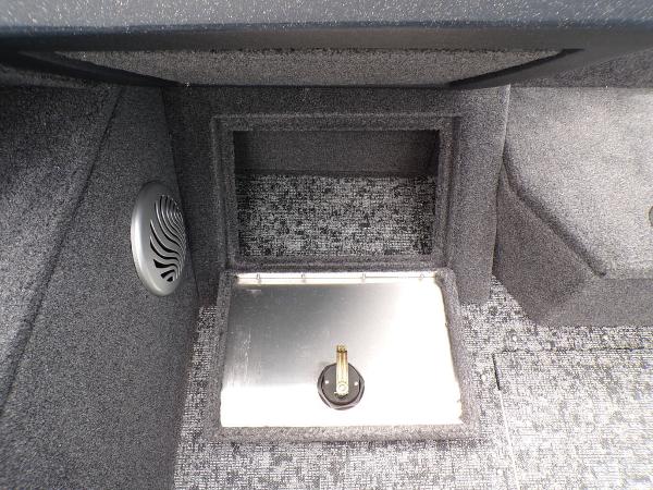 2025 Tracker Pro Guide™ V-175 Combo boat storage compartment with speaker detail.