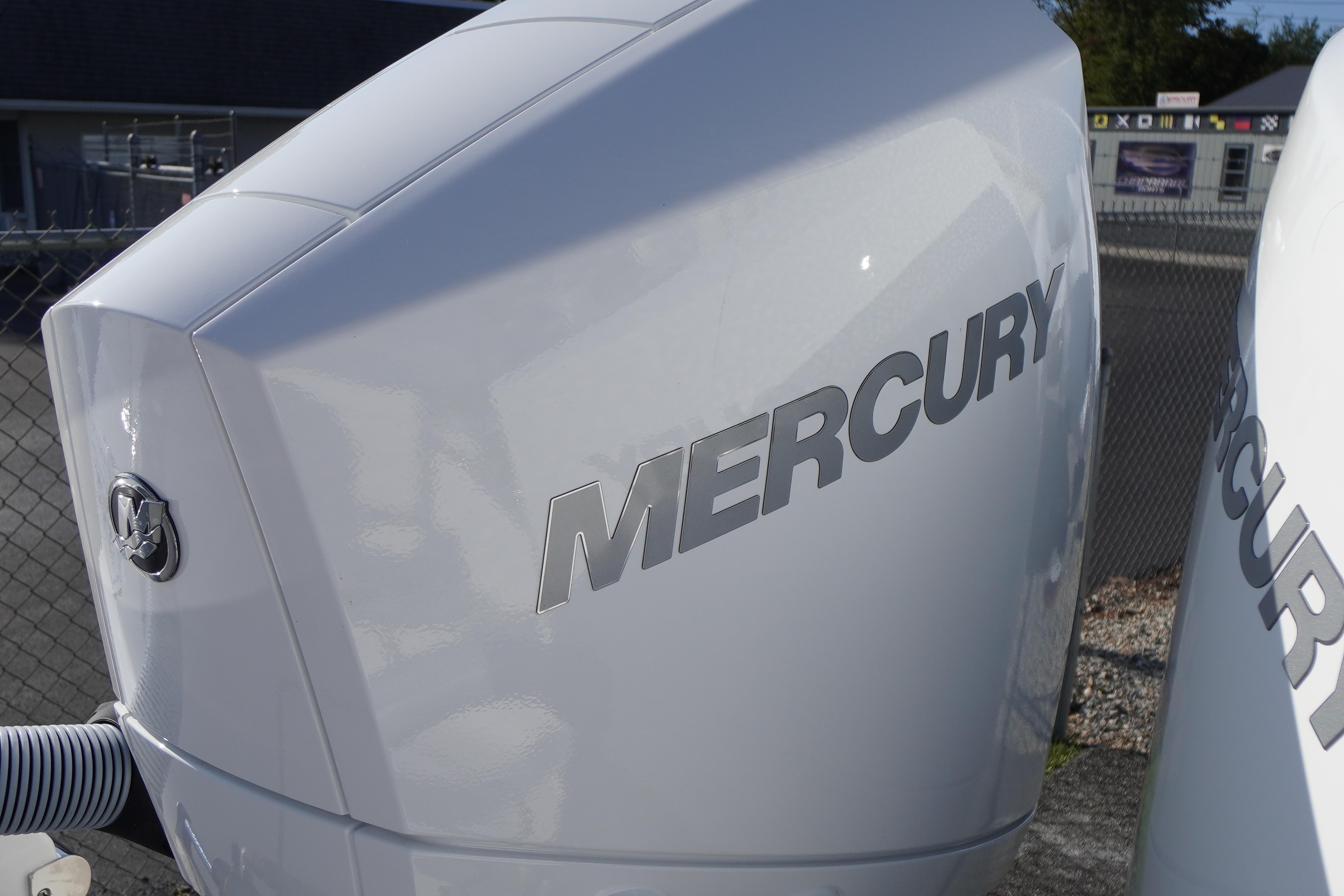 Mercury outboard engine on a 2026 Tidewater 272 LXF boat.
