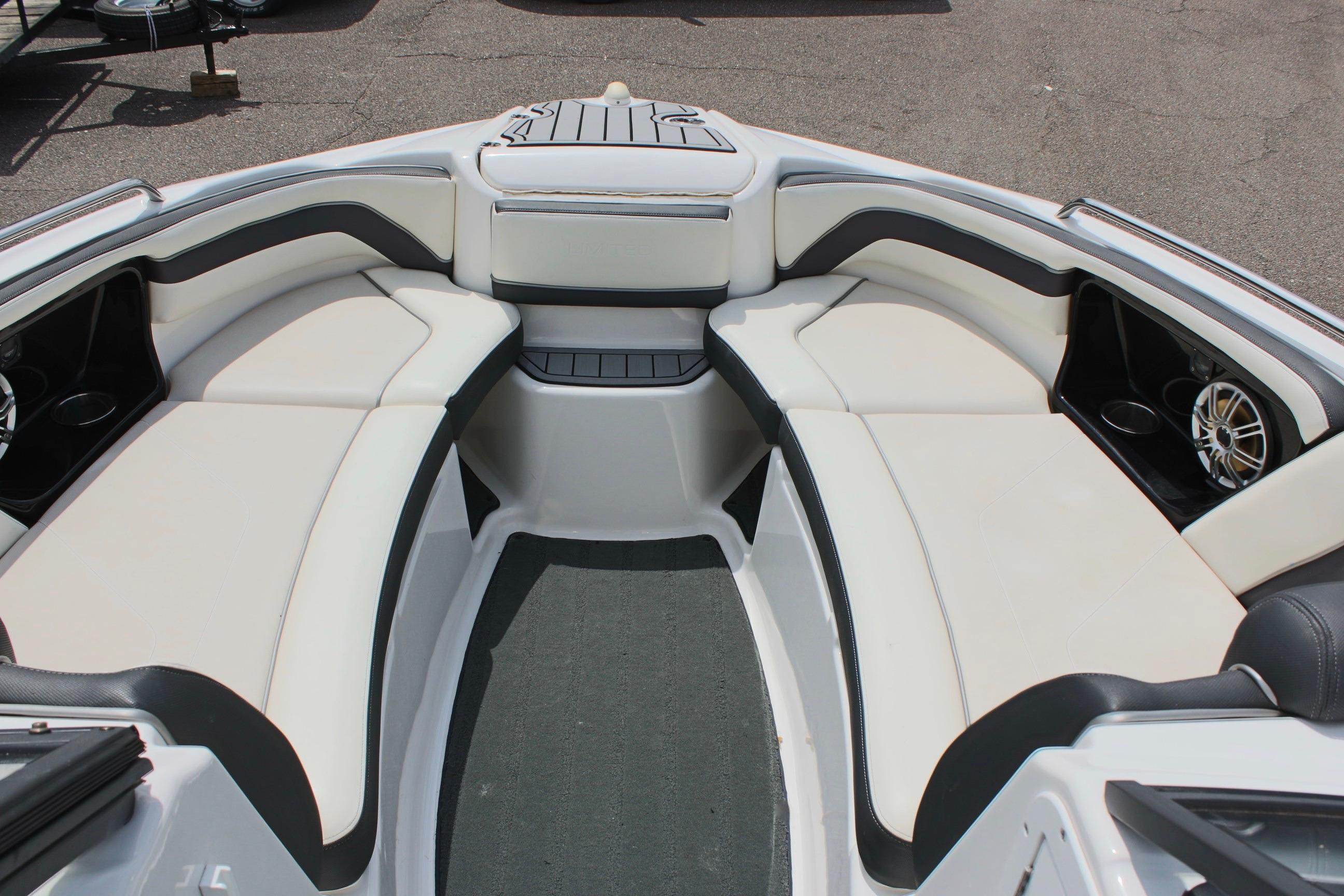 2016 Yamaha Boats 242 Limited S interior with spacious seating and modern design.