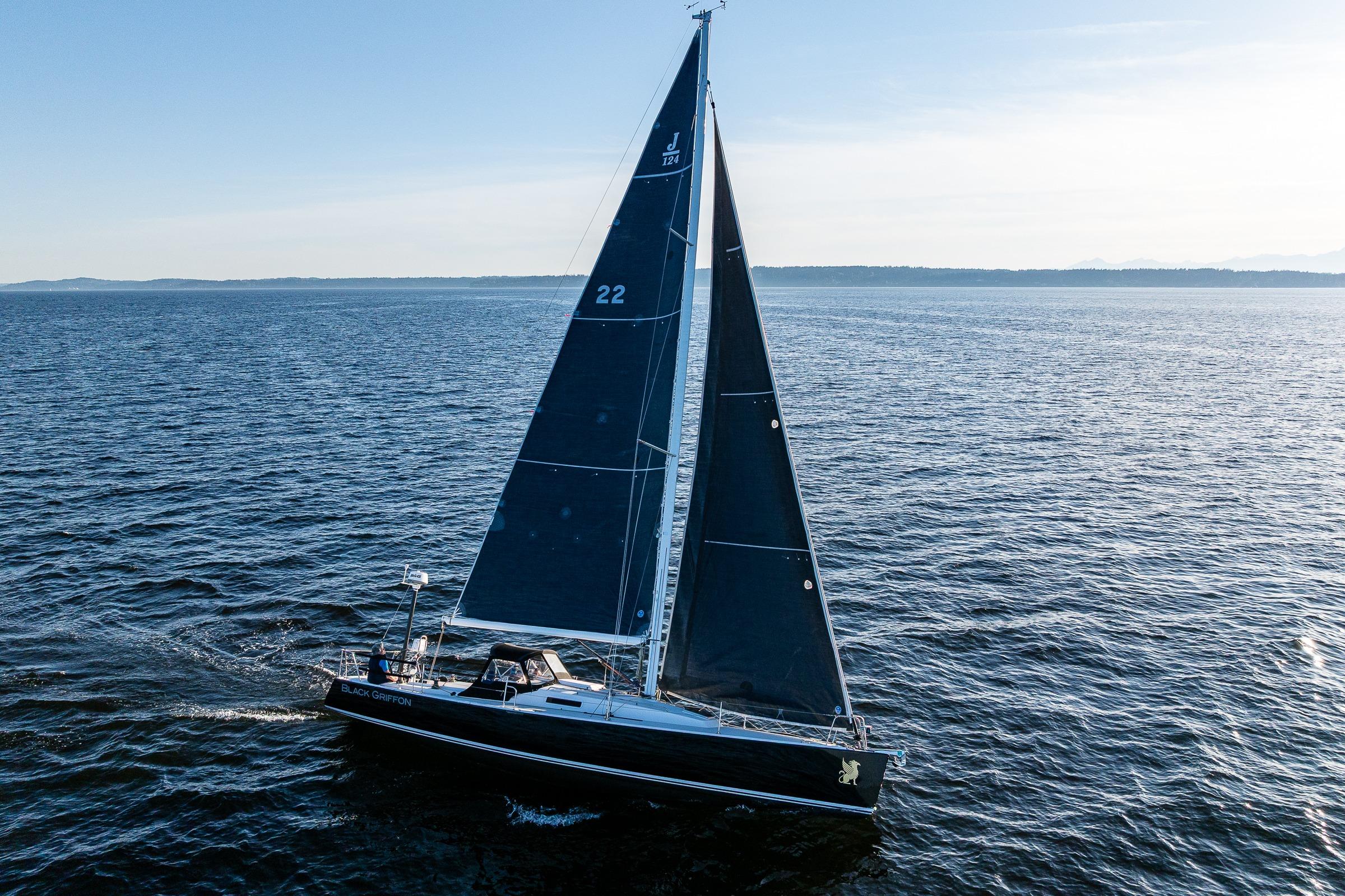 2007 J Boats J/124 sailing on open water under clear skies.