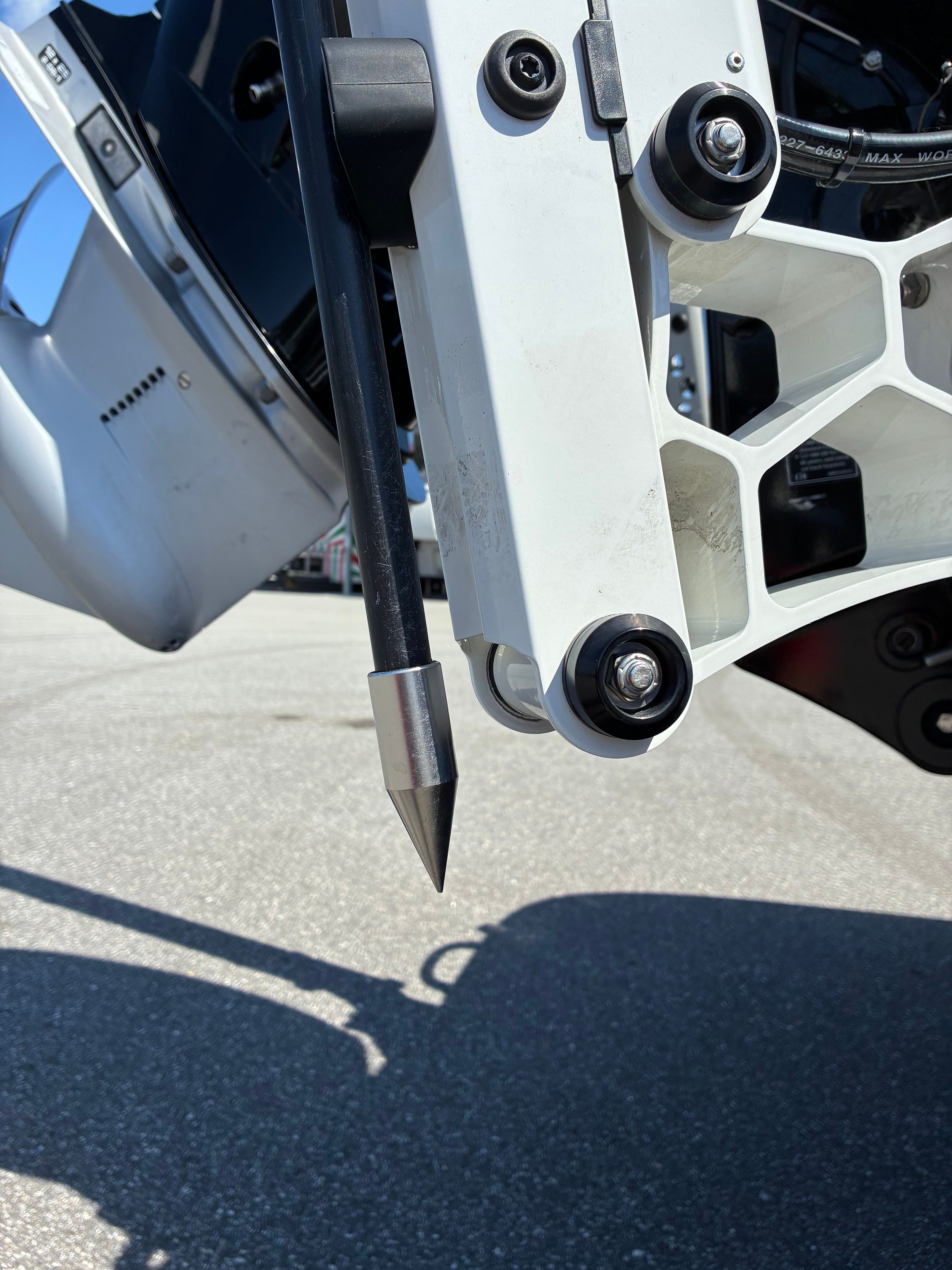Close-up of 2024 Nitro Z18 Pro boat details.