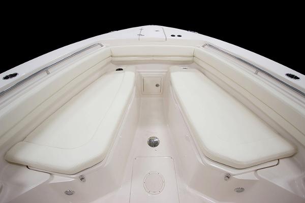 Manufacturer Provided Image: 2018 Grady-White Canyon 306 boat interior with cushioned seating.