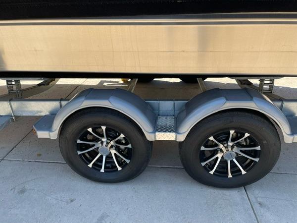 2024 Spartan 220 Maximus trailer with dual black alloy wheels.