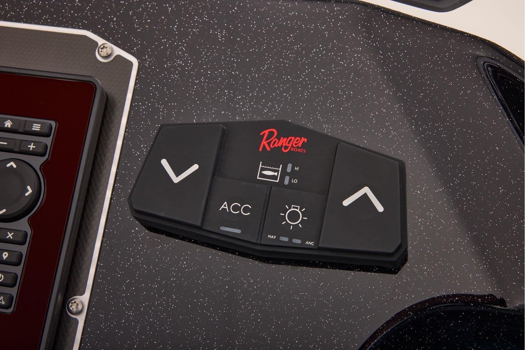 Manufacturer Provided Image: Control panel of 2026 Ranger 620xFS Pro boat with navigation and accessory buttons.