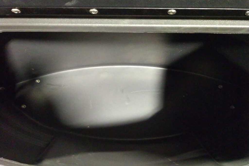 Storage compartment of 2026 Sun Tracker Bass Buggy 18 DLX boat.