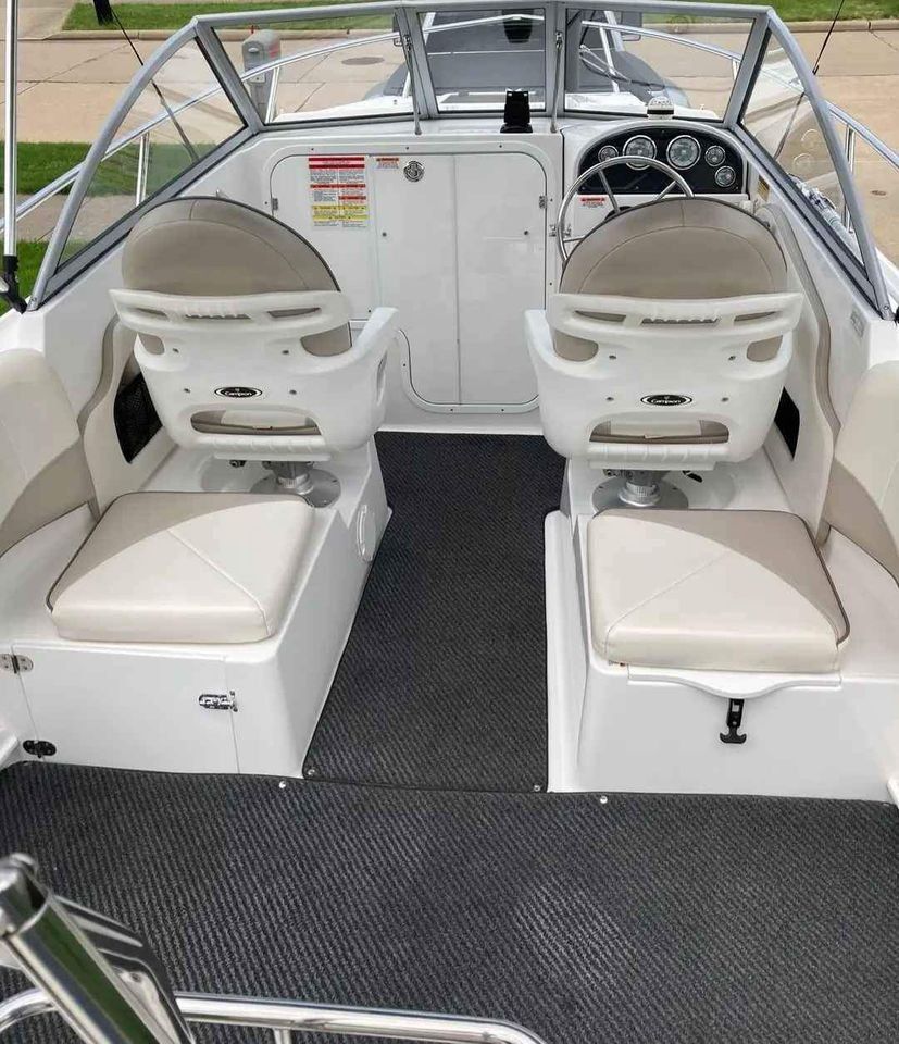 Interior of Campion Explorer 542 Sport Cabin boat, year 2012.