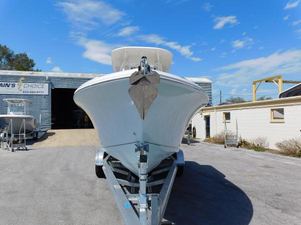 2024 Sailfish 242 CC boat on trailer outside a storage facility.