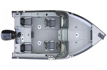 Lund 1775 Adventure Sport 2026, top view, gray deck layout.