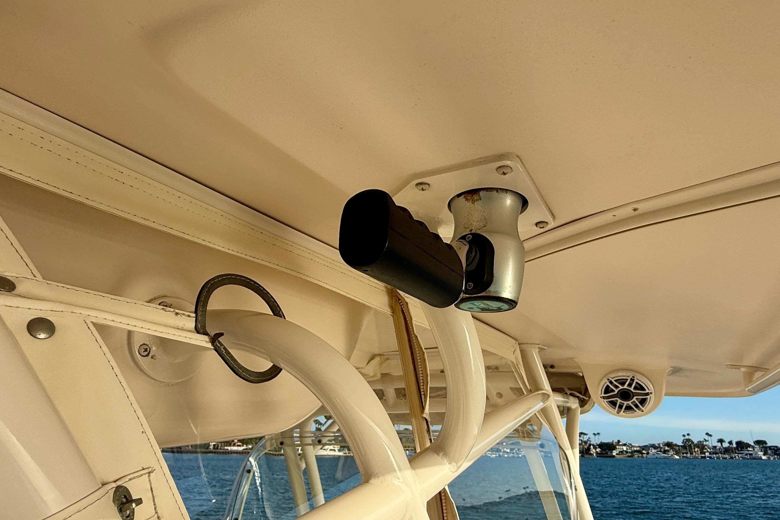 2012 Grady-White Canyon 336 boat interior with mounted equipment and ocean view.