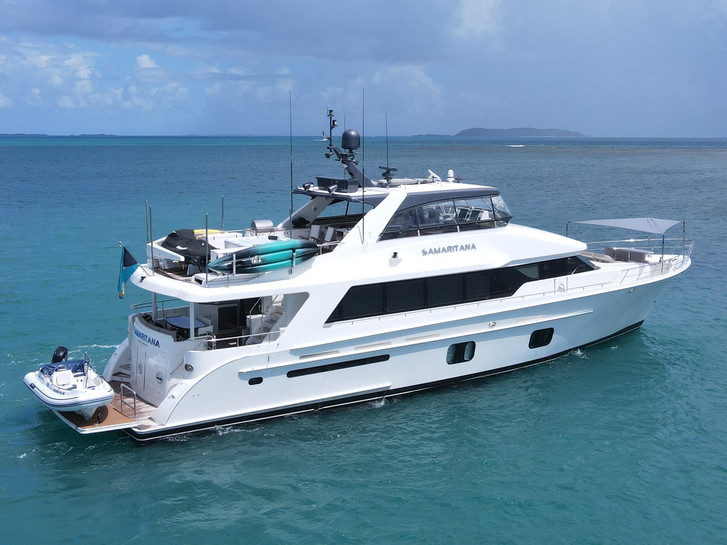2013 Cheoy Lee Bravo yacht on calm blue waters.