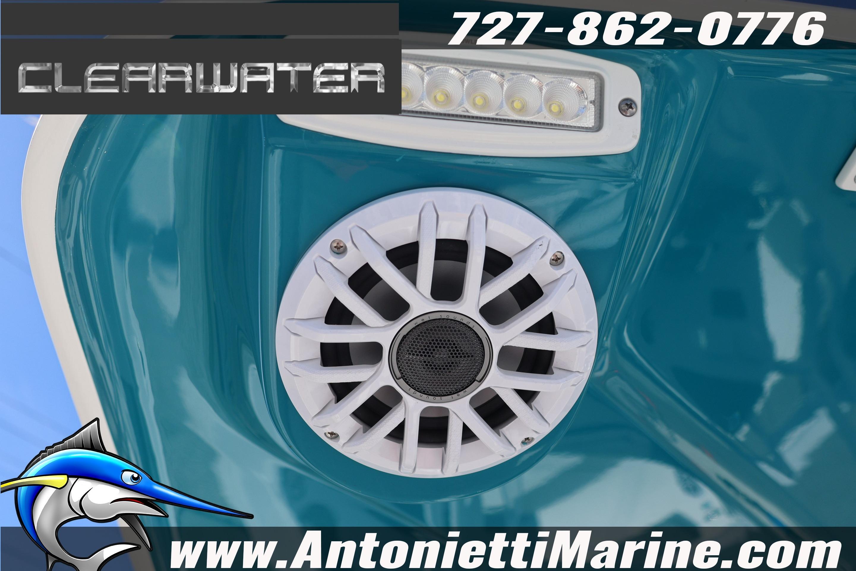 Clearwater 2300 boat speaker and LED light, 2026 model, Antonietti Marine contact details.