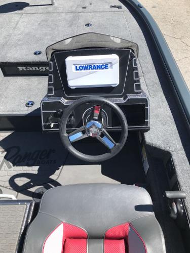 Ranger ALPHA 208 boat dashboard with Lowrance display, 2025 model.