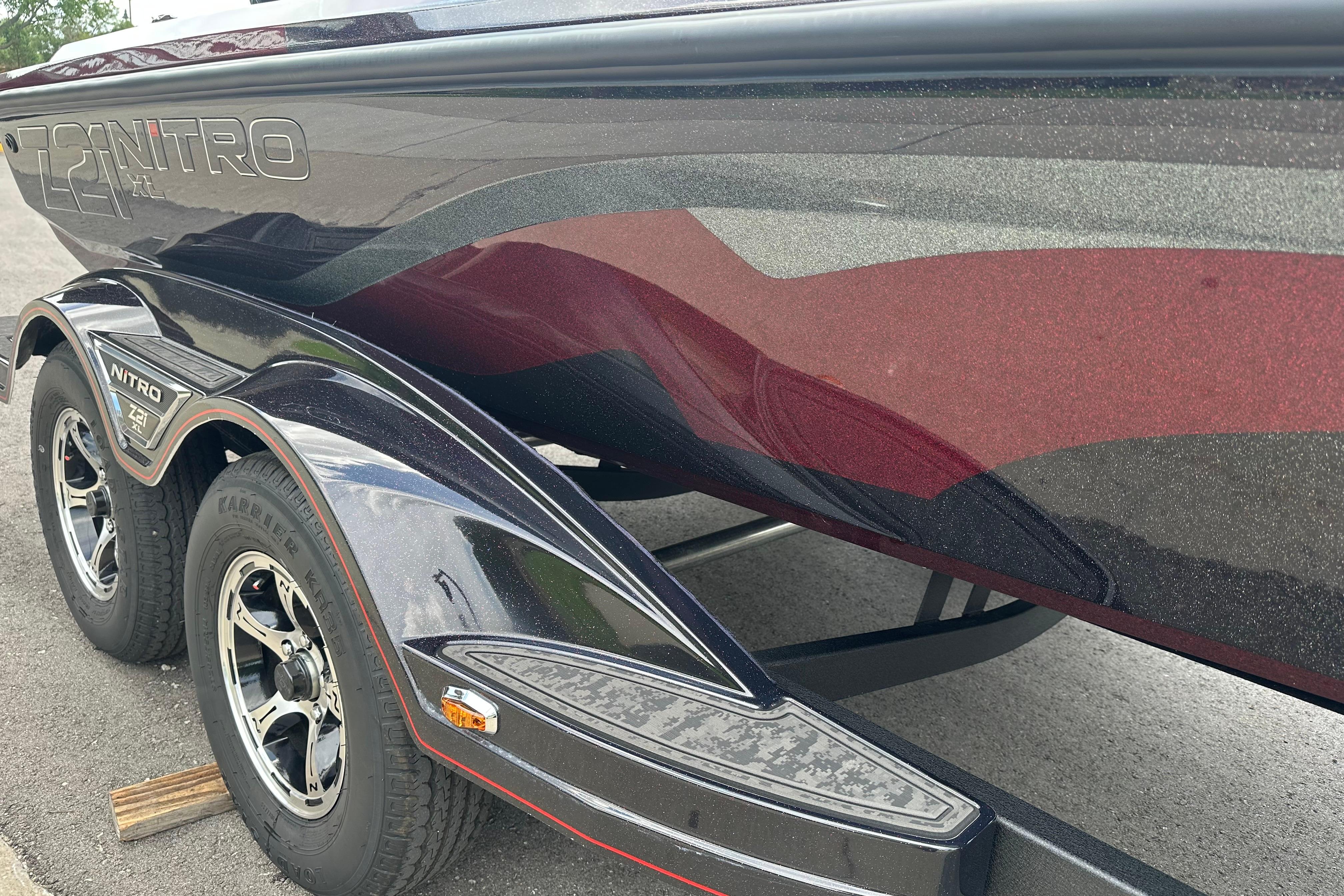 2026 Nitro Z21 XL boat trailer with sleek design and dual wheels.